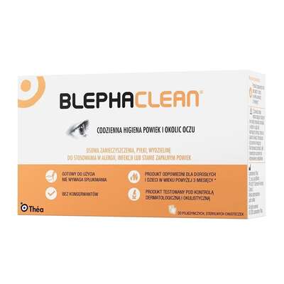 Blephaclean, hypoallergenic wipes for eyelid hygiene, 20 pieces