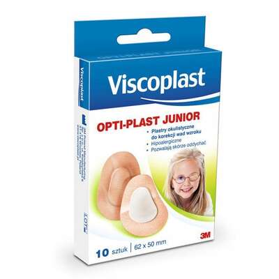 Optiplast junior ophthalmic patches, 62 x 50 mm, 10 pieces