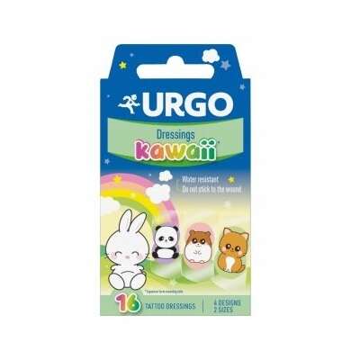 Urgo Kawaii Tattoo Dressings 3+ Plastry opatrunkowe dla dzieci, 16 sztuk - Długi termin ważności!