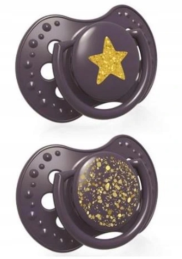 Lovi, Silikonska Duda Stardust za Dinamično Sesanje 3-6m, vijolična, 2 kosa