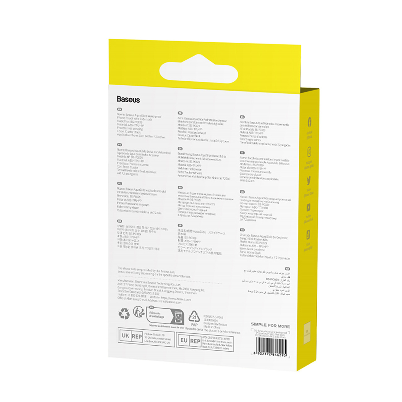 Vodoodporno Etui Baseus AquaGlide BS-PC029 z IPX8 Slide Lock tehnologijo - Bela