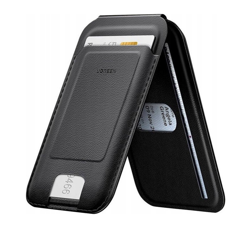 Ugreen Magnetna Denarnica 45165 z MagSafe in Stojalom - Črna