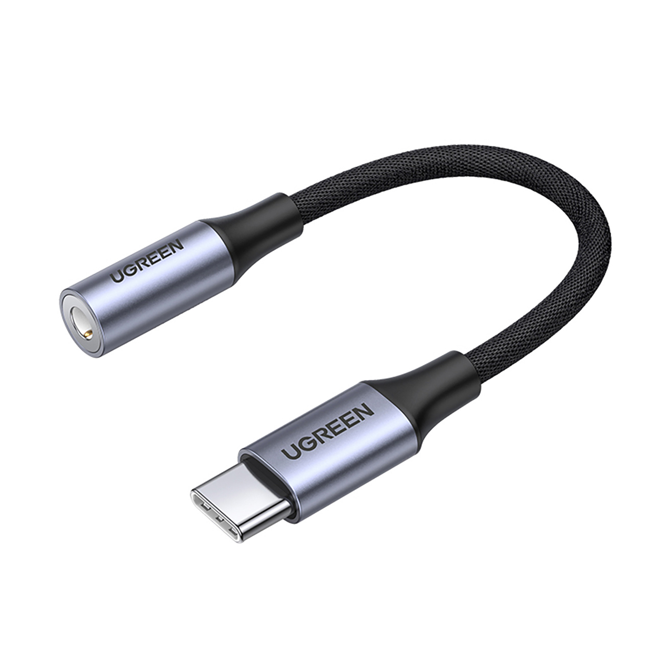 Ugreen AV161 Adapter za Slušalke Mini Jack 3,5 mm (Ženski) na USB-C (Moški) 10 cm - Siva